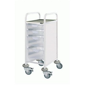 Sunflower Medical Vista 30 Narrow Clinical Procedure Trolley with Two Single and Two Double-Depth Clear Trays